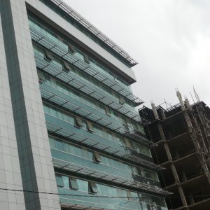 Witness of the economic boom in Ethiopia: office buildings in the town of Adama.