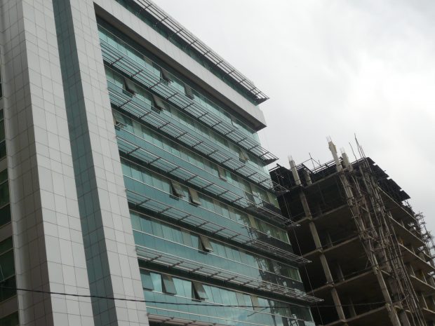 Witness of the economic boom in Ethiopia: office buildings in the town of Adama.