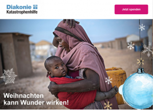 Christmas donation campaign of a German organisation: Donating for needy families in Somalia