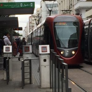 The tramway in Casablanca, Morocco: An example of European infrastructure in Africa.